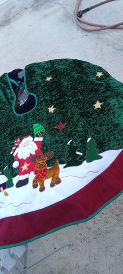 Green Velvet Christmas Tree Skirt
