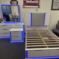 Queen Size LED 4 Piece Bedroom Set