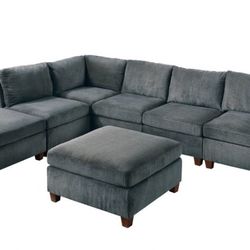 Sectional Sofa Set With Ottoman 