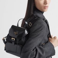 Nylon Backpack Mini Gold Hardware 