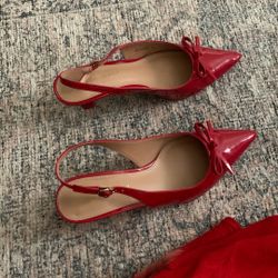 Red Kitten Heels 