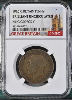 1920 Great Britain Penny BU NGC Certified
