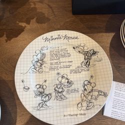 Disney Minnie Mickey Mouse 90th Anniversary Sketchbook 10.5" Dinner Plates