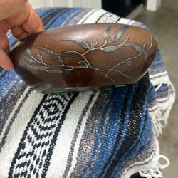 Heintz sterling on bronze Arts and Crafts bowl