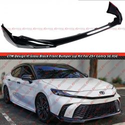 25-26 Toyota Camry SE XSE V1 Gloss Black Front Bumper Lip