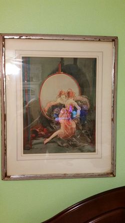 Red haired Lady reflecting