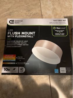 Flush mount brushed nickel led light
