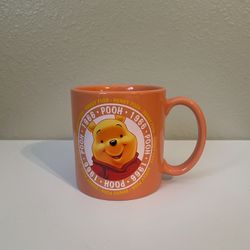 VTG 1966 Pooh Hunny Pooh Disney Store Winnie The Pooh Orange Mug Cup Large