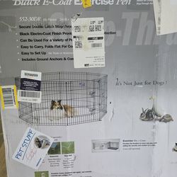 MidWest Black E-Coat Pet Exercise Pen – 8 Panels (24”W x 30”H each panel)