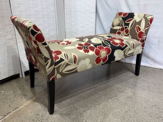 Red & Cream Floral High Side Bench