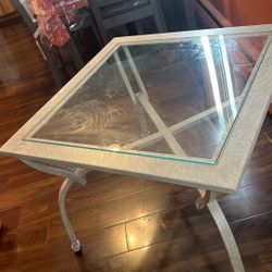 Glass Table With Modern Grey 