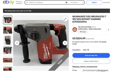 Milwaukee M18 Fuel Rotary Hammer 2912-20 Like New