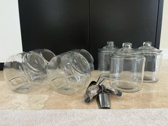 Glass candy jars