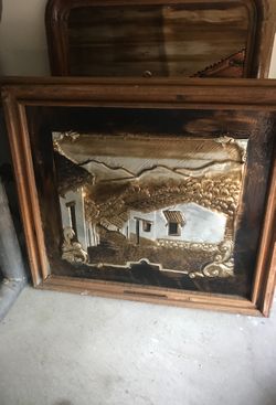 Solid wood frame artezanal repujado