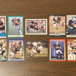 LOT OF 10 DIFFERENT BO JACKSON FOOTBALL CARDS x 10 NO DUPS LOS ANGELES RAIDERS