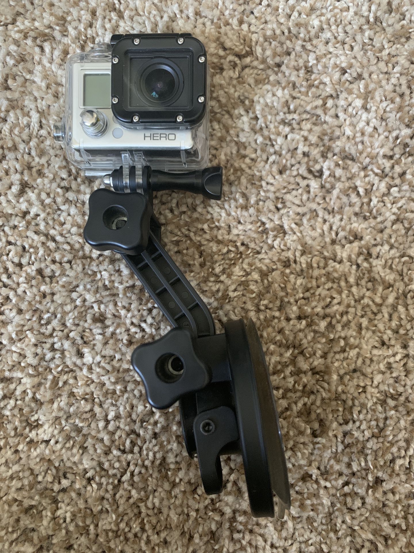 Go pro hero 3 with case and attachment