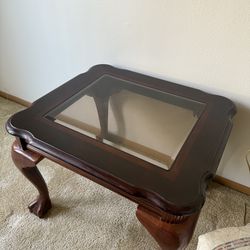 (2) Traditional Cherry Cola Side Tables