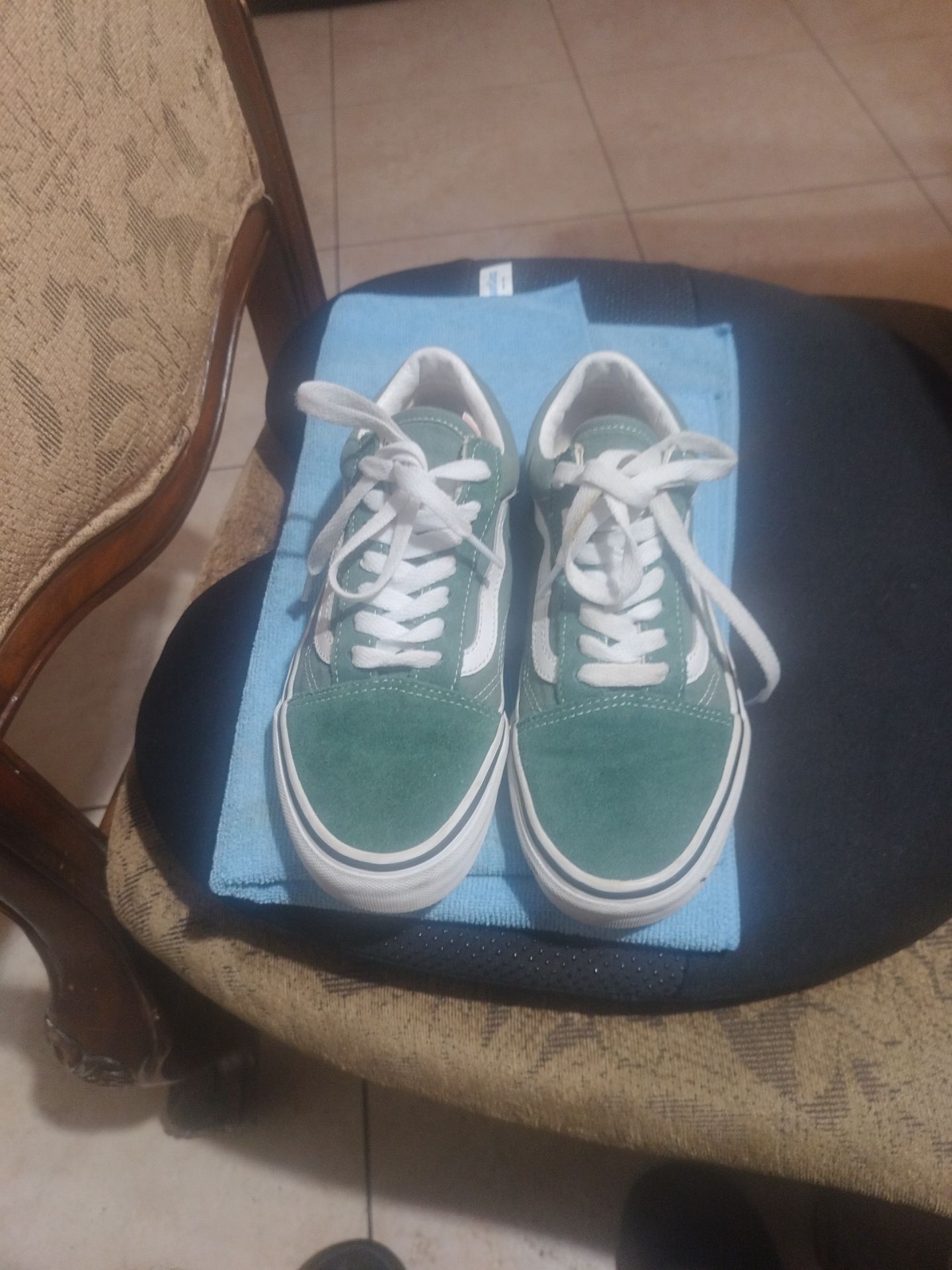 Van's Old Skool Claver Green Skate Shoes Men's 5/5 women 7 unisex