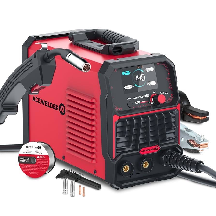 140A Gasless Flux Core MIG Welder/Lift TIG/Stick 3 in 1 Welding Machine 110V Portable IGBT Inverter Synergy Welder Machine