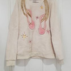 Wonder Nation 10/12 Ballet Fleece Long Sleeved Sweatshirt
