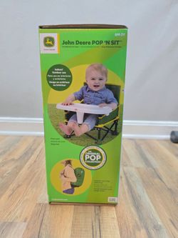 Bright Starts John Deere Pop 'N Sit Portable Booster Seat High Chair Infant 6M-3Y