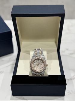 Iced Out Watch – Two Tone Rose Gold/Silver