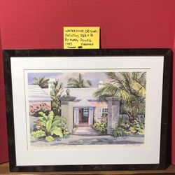1985 Water Color Original Painting 23 1/2 X 18 Signed Mary Powell Framed And Matted