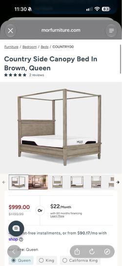 Brown Country Side Canopy Bed