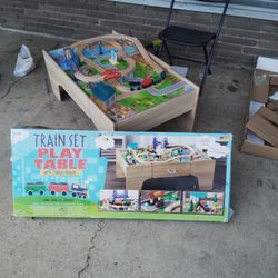 Train Set Play Table With Storage Drawer 