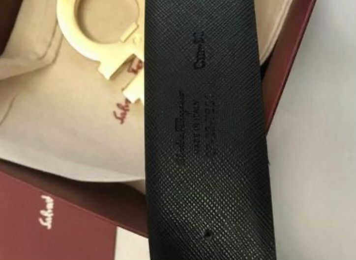 Men's Salvatore Ferragamo Belt Blue Black Reversible Leather Authentic