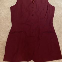 Maroon/Burgundy Longer Vest, Size Large
