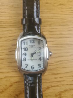 Invicta 5168 Special Edition Rare Baby Lupah Wht MOP Dial Black Lthr Strap