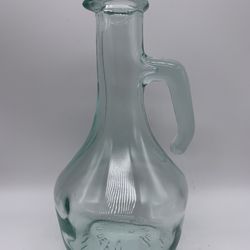 Vintage Glass Bottle With Handle Mod. DEP 375 Ml. Made In Italy