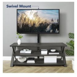 Insigni - 3-in-1 TV Stand for Most TVs Up to 70" - Charcoal Gray