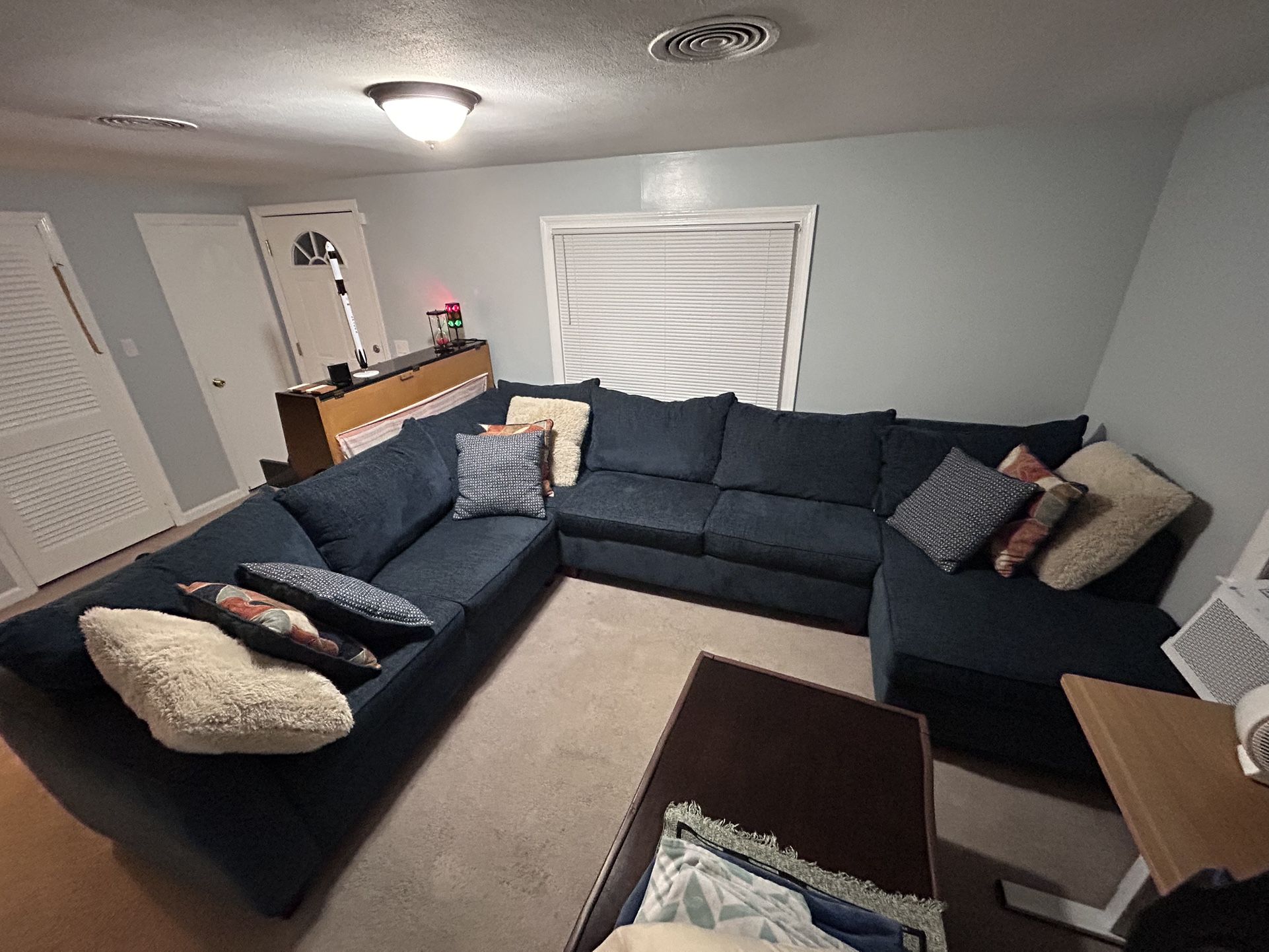 Like New Dark Blue Double Sectional