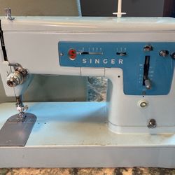 Vintage WORKING Blue Singer 347 Sewing Machine