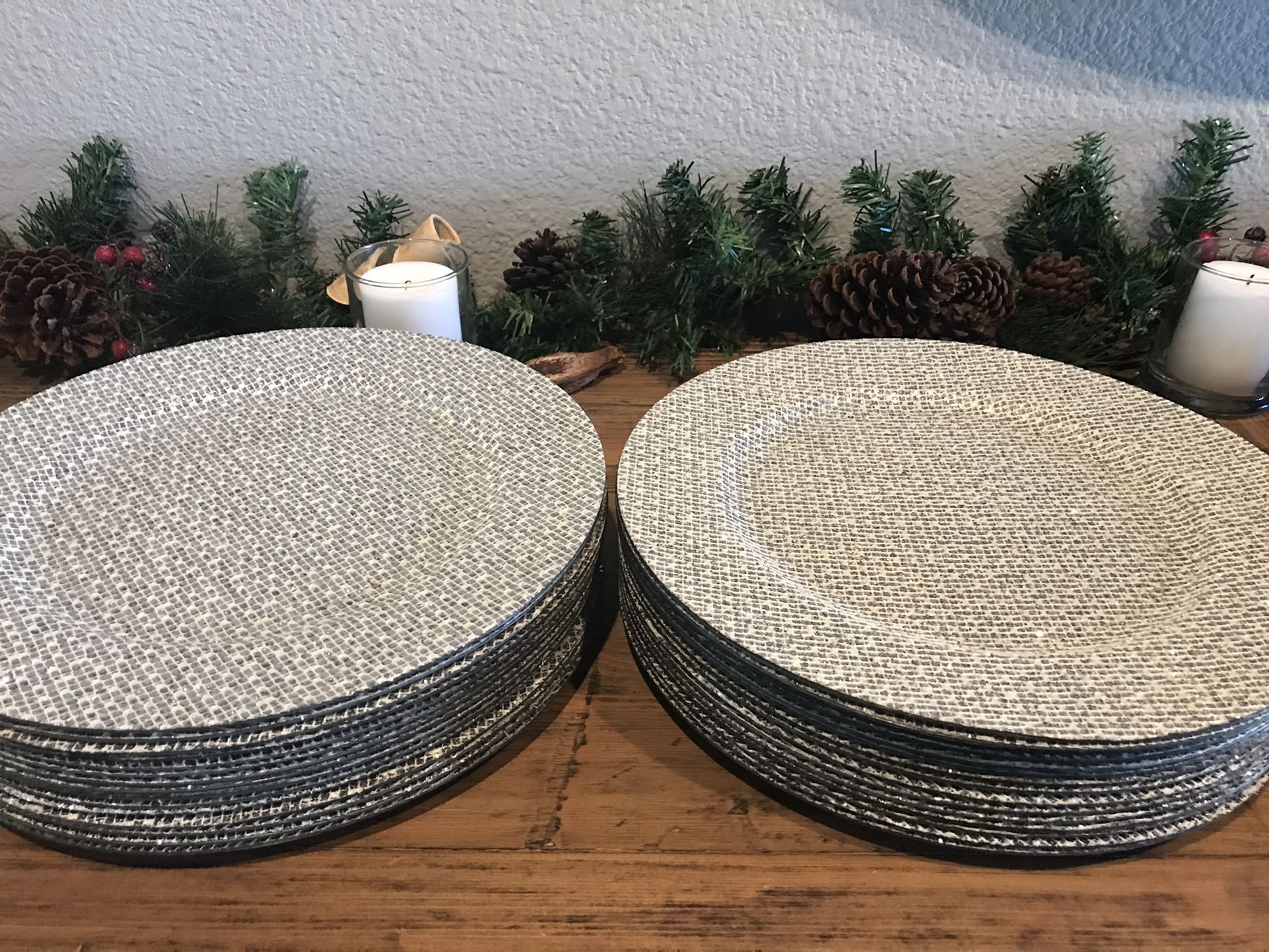 Kirklands Silver Glitter Chargers