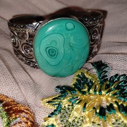 Large Malachite Stone Bangle