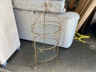 3-Tier Metal & Glass Mini Display Shelf