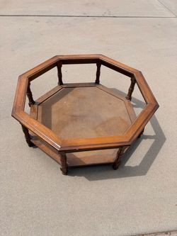Coffee table - heavy, wooden, & sturdy