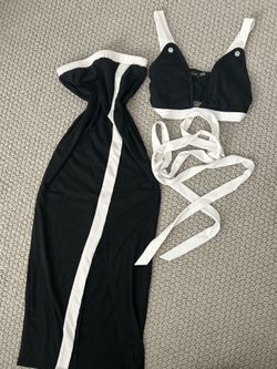 Black and White Skirt Set