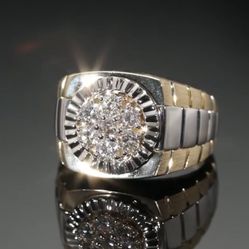10 K Gold Ring, Round Cut Diamond 