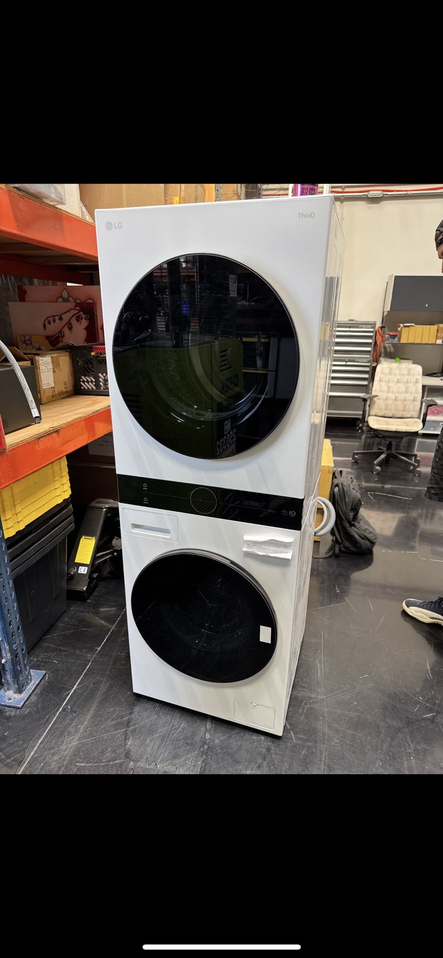 Stacking washer and dryer