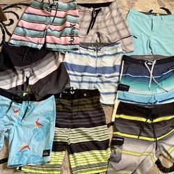 $20-$30 ‘32in Quicksilver, Hurley, Rip Curl Swimtrunks