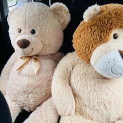 Toys Studio - Adorable oso  Y Mono de peluche gigante, de 36 pulgadas, color gris, felpa suave, para Niñas Y Niños 