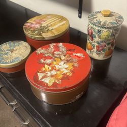 (4) Vintage Tin Cans