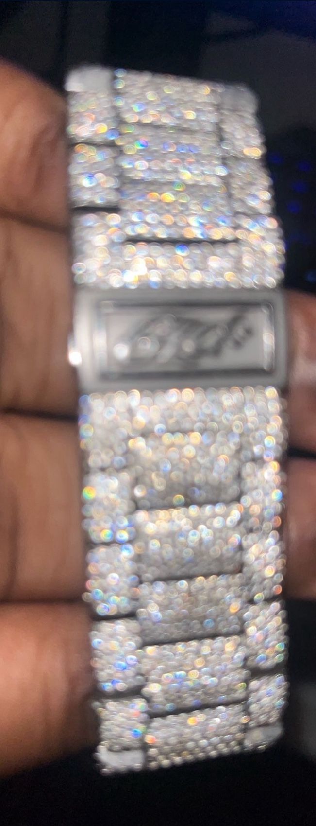 Moissanite Watch Blue Dial