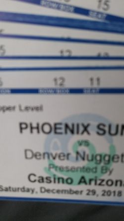 Suns vs. Nugguets Saturday night. Upper level $25