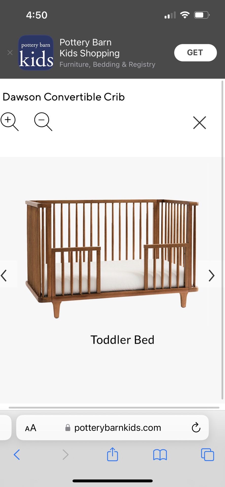 Pottery Barn Kids Dawson Crib Toddler Bed Conversion Kit