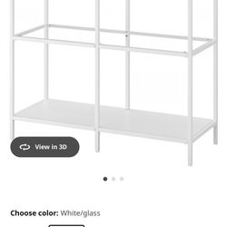 VITTSJÖ Shelf unit, white/glass, 39 3/8x36 5/8 "